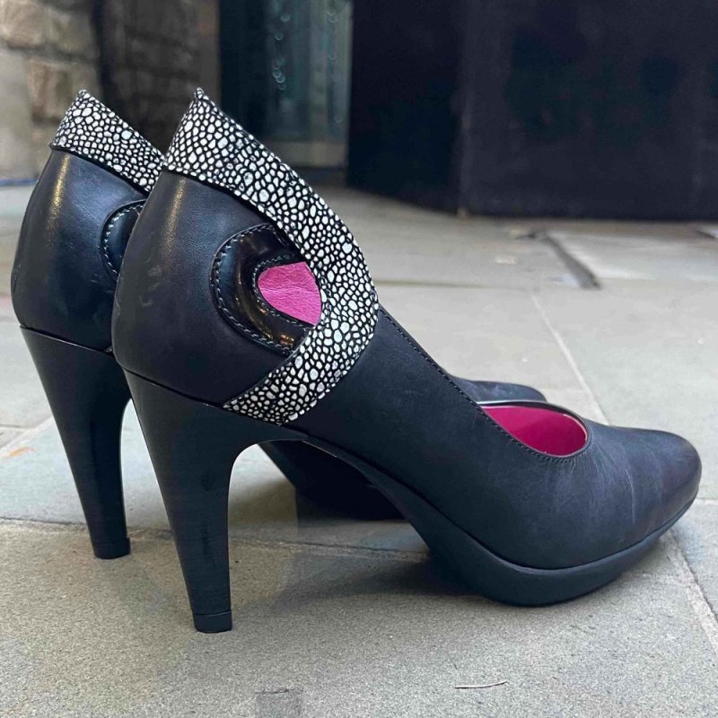 Maritus - black leather high heel - Heel Shoe - British D'sire