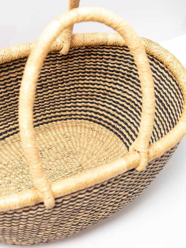 Market Black/Natural Stripe Basket - basket - British D'sire