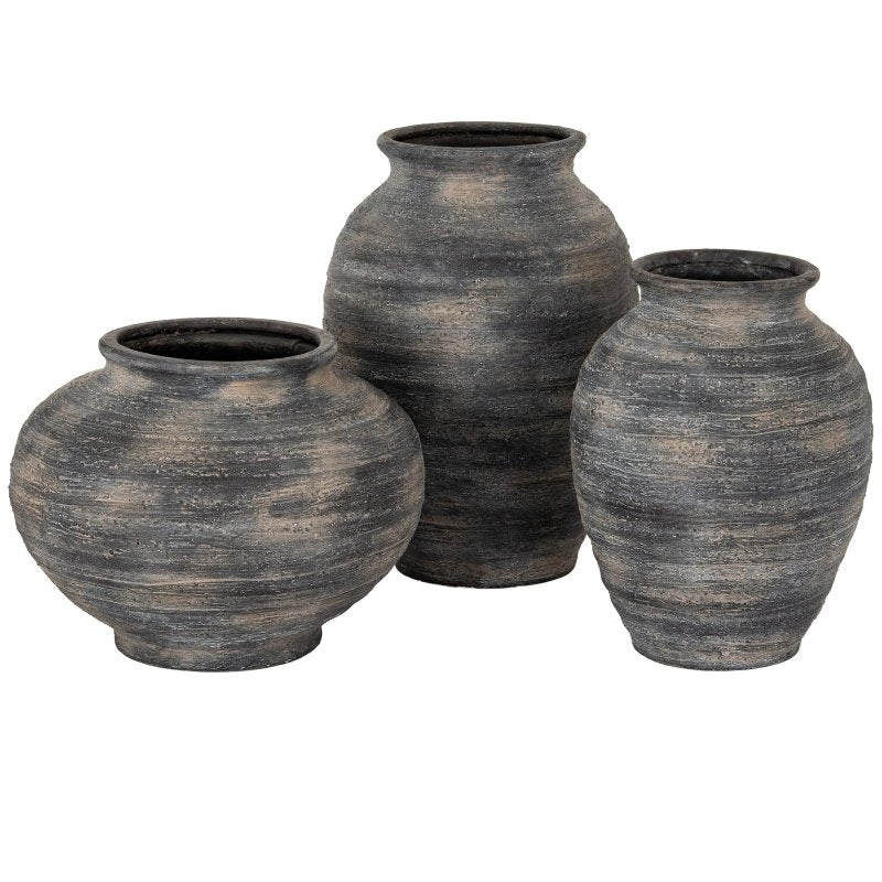 Marra Medium Olpe Vase - Grey Ceramic Decorative Vase - Vases - British D'sire