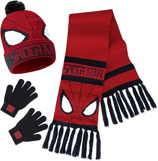 Marvel Beanie Hat Scarf and Gloves Set Kids - Avengers 2 or 3 Piece Winter Set - Spiderman Gifts for Boys - Kids Beanie & Hat - British D'sire