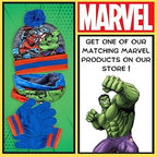Marvel Boys Avengers Bobble Hat + Snood Scarf + Gloves Set Winter 3 Piece Set Kids Gift - Kids Headwear - British D'sire