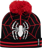 Marvel Kids Winter Hat and Gloves Set Spiderman Black One Size - British D'sire