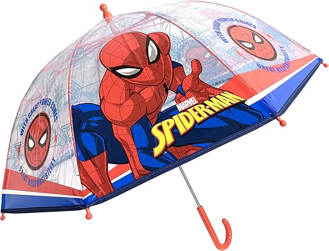 Marvel Spiderman Umbrella Kids Childrens Transparent POE Dome Umbrella - Folding Umbrellas - British D'sire Main image