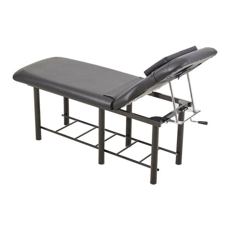 Massage Bed for Physical Therapy Spa Facial with Adjustable Backrest, Black - Massage Bed - British D'sire