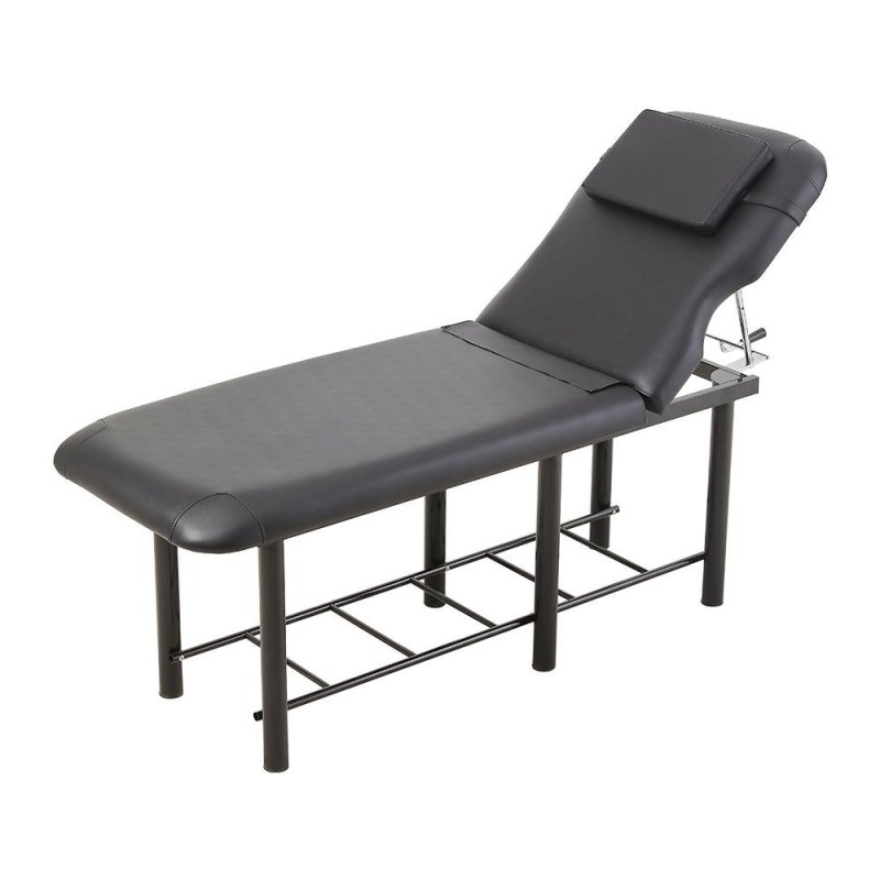 Massage Bed for Physical Therapy Spa Facial with Adjustable Backrest, Black - Massage Bed - British D'sire