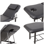 Massage Bed for Physical Therapy Spa Facial with Adjustable Backrest, Black - Massage Bed - British D'sire