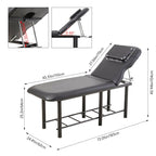 Massage Bed for Physical Therapy Spa Facial with Adjustable Backrest, Black - Massage Bed - British D'sire