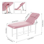 Massage Bed for Physical Therapy Spa Facial with Adjustable Backrest, Pink - Massage Bed - British D'sire
