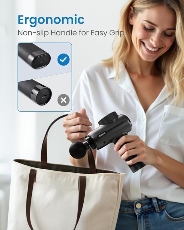 Massage Gun Deep Tissue, RENPHO Massage Gun Powerful Message Gun Percussion Muscle Massage Gun Massager Type - C Charging for Muscle Massage Relax, Black - Massage & Relaxation tools - British D'sire