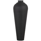 Matt Black Medium Hammered Vase With Lid - Matt Black Decorative Vase - Vases - British D'sire