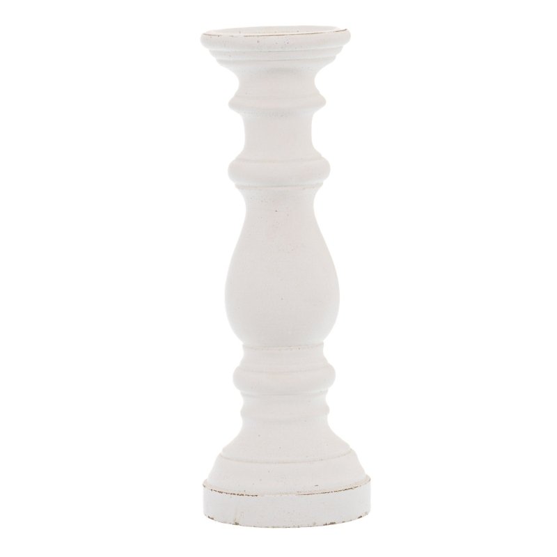 Matt White Ceramic Column Candle Holder - Candle Holders - British D'sire