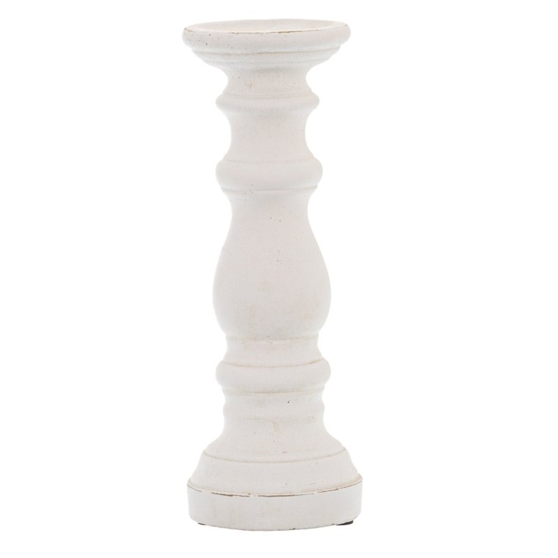 Matt White Small Ceramic Column Candle Holder - Candle Holder - British D'sire