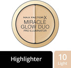 Max Factor - Creamy Highlighter Miracle Glow Duo Pro Illuminator, 10 - Light - Highlighter - British D'sire