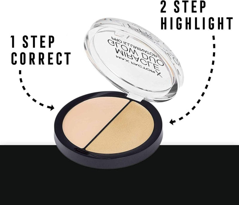 Max Factor - Creamy Highlighter Miracle Glow Duo Pro Illuminator, 10 - Light - Highlighter - British D'sire