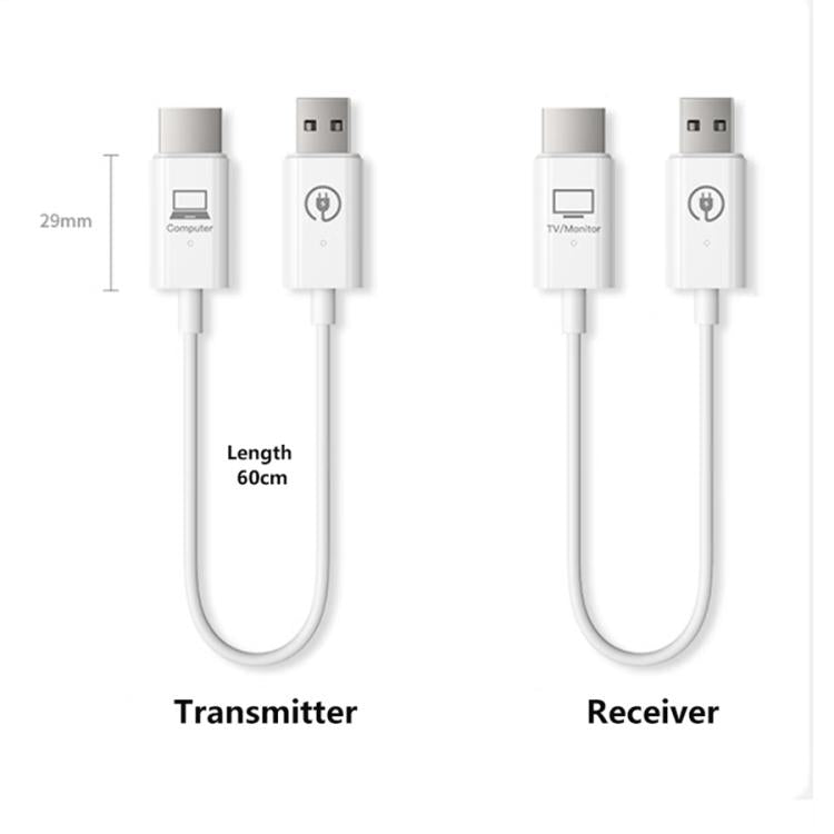 Measy AM18051 HDMI Wireless Transmitter Receiver Screen Mirroring Cable(White) - British D'sire