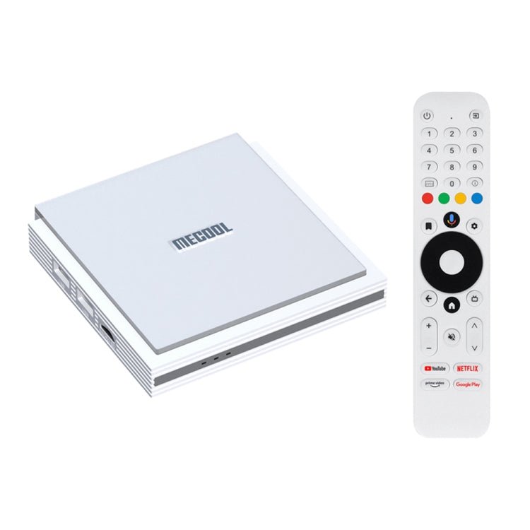 MECOOL KM2 Plus Android 11 Dual - band WiFi Smart Voice TV Box 4GB+32GB, EU Plug(White) - British D'sire