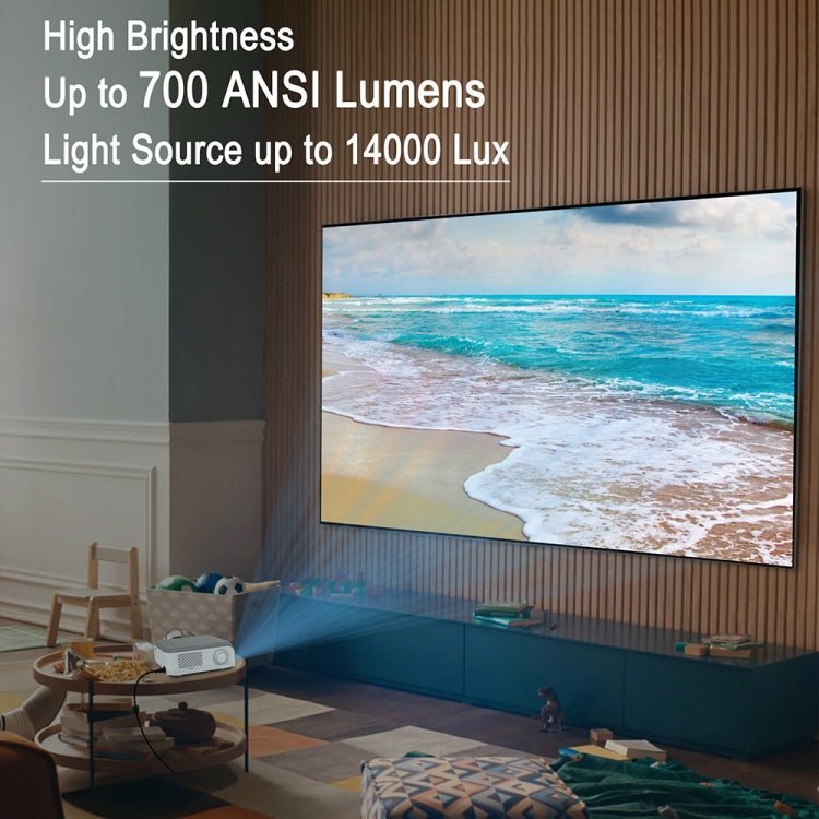 MECOOL KP1 1920x1080P 700ANSI Lumens Portable Mini LCD Smart Projector(EU Plug) - British D'sire