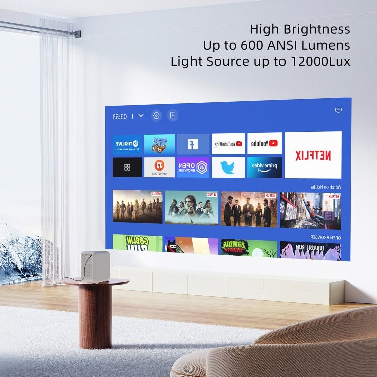 MECOOL KP2 1920x1080P 600ANSI Lumens Portable Mini LED Smart Projector(AU Plug) - British D'sire