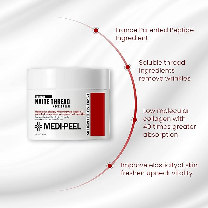 MEDI-PEEL Naite Thread Neck Cream Anti-Ageing Anti-Wrinkle Neck & Décolleté Cream, Neck Care, Reduces Wrinkles, Gives Skin Elasticity - British D'sire