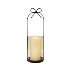 Medium Black Metal Candle Holder with Bow - Candle Holder - British D'sire