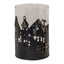 Medium Black Metal House Scene Candle Holder with Glass Insert - Candle Holder - British D'sire