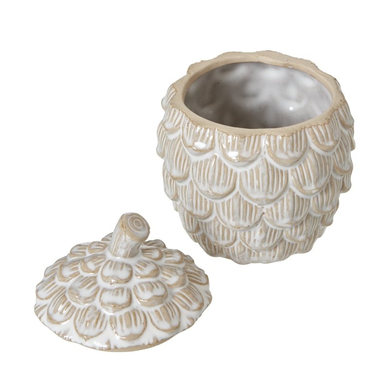 Medium Ceramic Pine Cone Trinket Dish With Lid - Bowls & Dishes - British D'sire