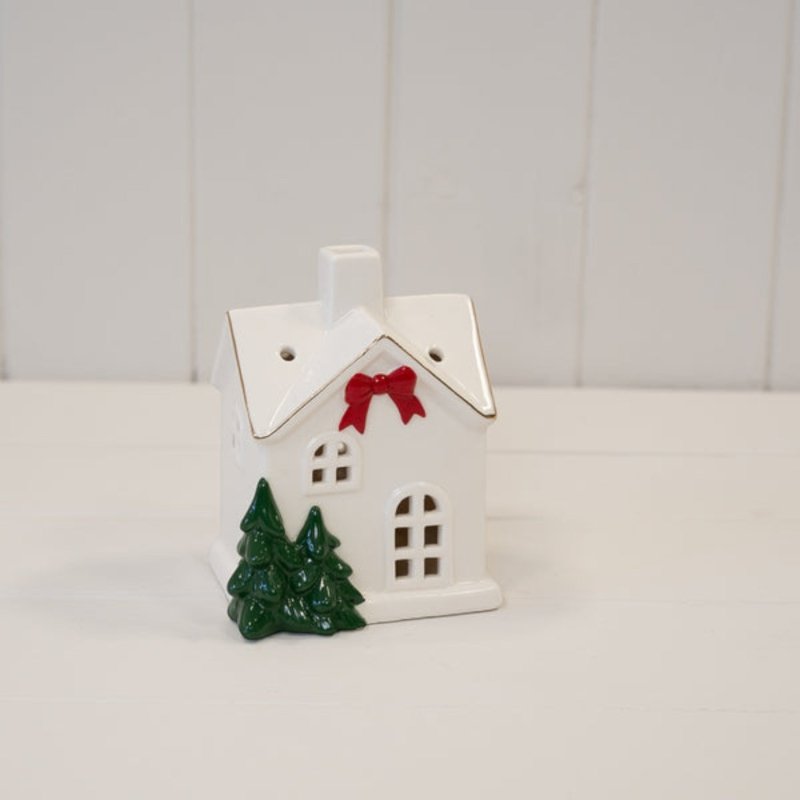 Medium Christmas Home with Red Bow - Figurines - British D'sire