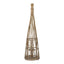 Medium Conical Wicker Lantern With Glass Holder & LED Lights - Lanterns - British D'sire