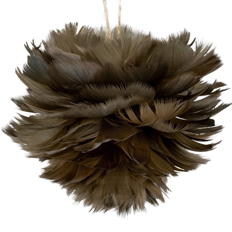 Medium Fawn Feather Ball Decoration - Christmas Decor - British D'sire