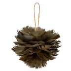 Medium Fawn Feather Ball Decoration - Christmas Decor - British D'sire