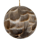 Medium Fawn Feathered Bauble Christmas Hanging Decoration - Christmas Decor - British D'sire
