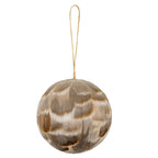 Medium Fawn Feathered Bauble Christmas Hanging Decoration - Christmas Decor - British D'sire