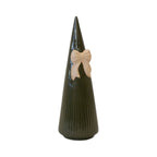 Medium Forest Green Striped Tree with Bow Detail - Figurines - British D'sire