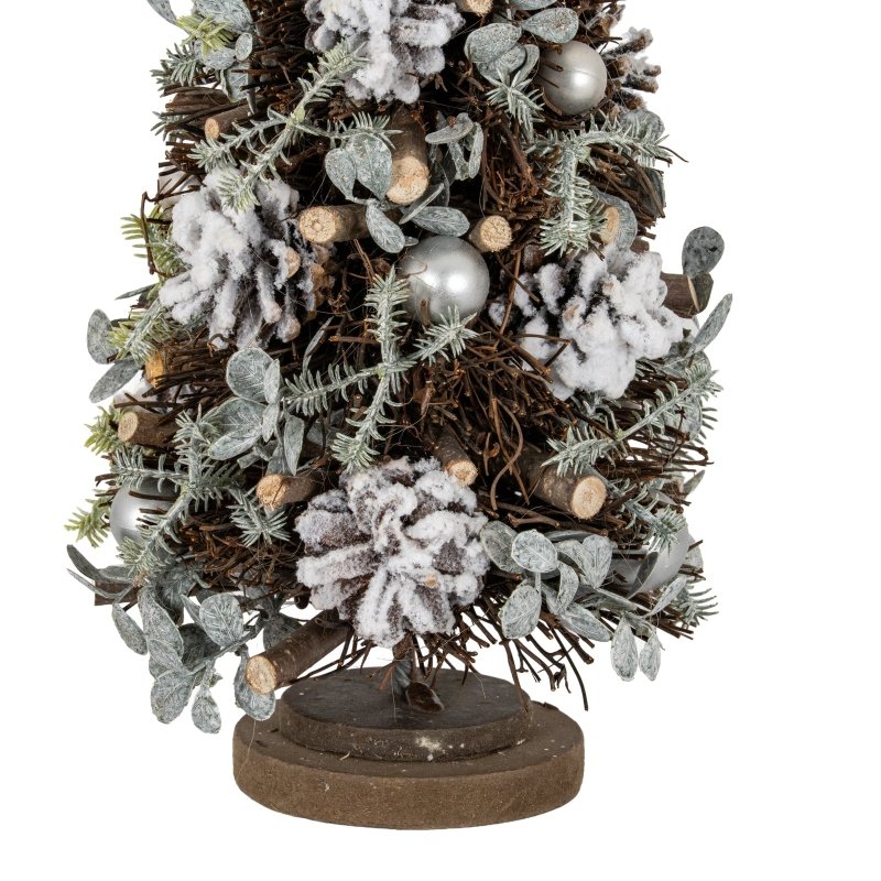 Medium Frosted Forest Tree With Pinecones And Pearls - Christmas Decor - British D'sire
