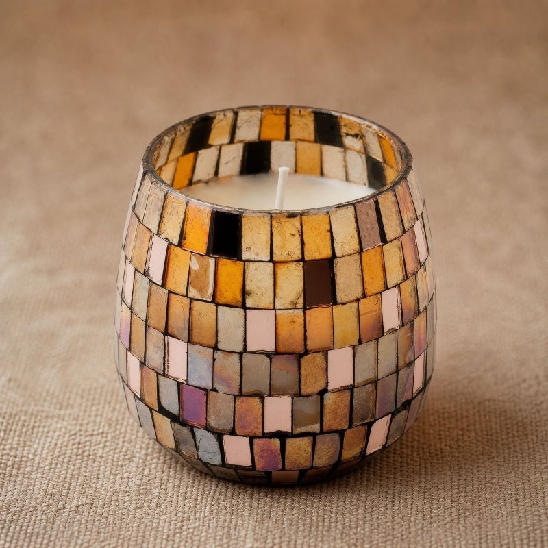 Medium Glass Jar Candles - Amber Mosaic Secondary image