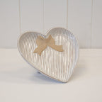 Medium Heart Plate with Bow Detail - Trinket Dish - British D'sire