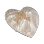 Medium Heart Plate with Bow Detail - Trinket Dish - British D'sire