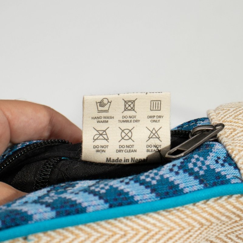 Medium Kathmandu Backpack – Dhaka Design - Pure Hemp and Cotton Bags - British D'sire