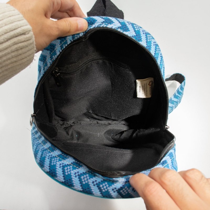 Medium Kathmandu Backpack – Dhaka Design - Pure Hemp and Cotton Bags - British D'sire