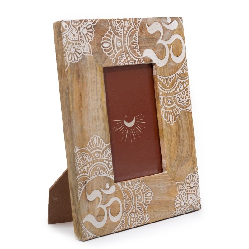 Medium Mango Wood Picture Framel (For 10X15cm) 26X20X2cm - Mandala - White - Picture Frames - British D'sire Main image