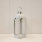 Medium Off White Metal Open Face Lantern 51cm - Candle Holder - British D'sire