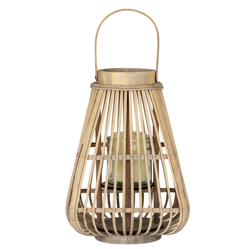 Medium Peardrop Wicker Lantern With Glass Holder - Lanterns - British D'sire