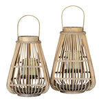Medium Peardrop Wicker Lantern With Glass Holder - Lanterns - British D'sire