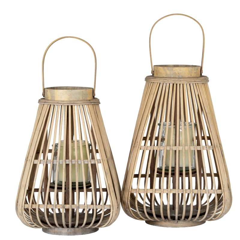 Medium Peardrop Wicker Lantern With Glass Holder - Lanterns - British D'sire