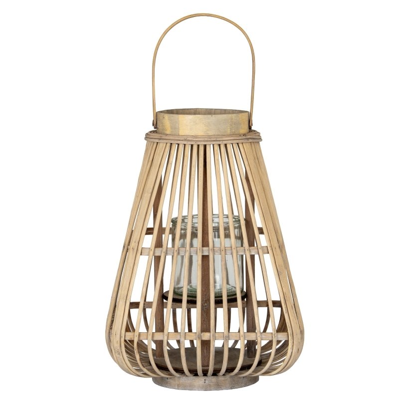 Medium Peardrop Wicker Lantern With Glass Holder - Lanterns - British D'sire