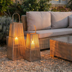 Medium Silo Wicker Lantern With Glass Holder - Lanterns - British D'sire