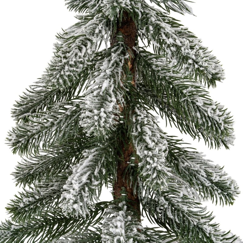 Medium Snowy Pine Tree On Wooden Stand - Christmas Decor - British D'sire