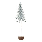 Medium Snowy Spindle Tree In Wood Log Christmas Decoration - Christmas Decor - British D'sire