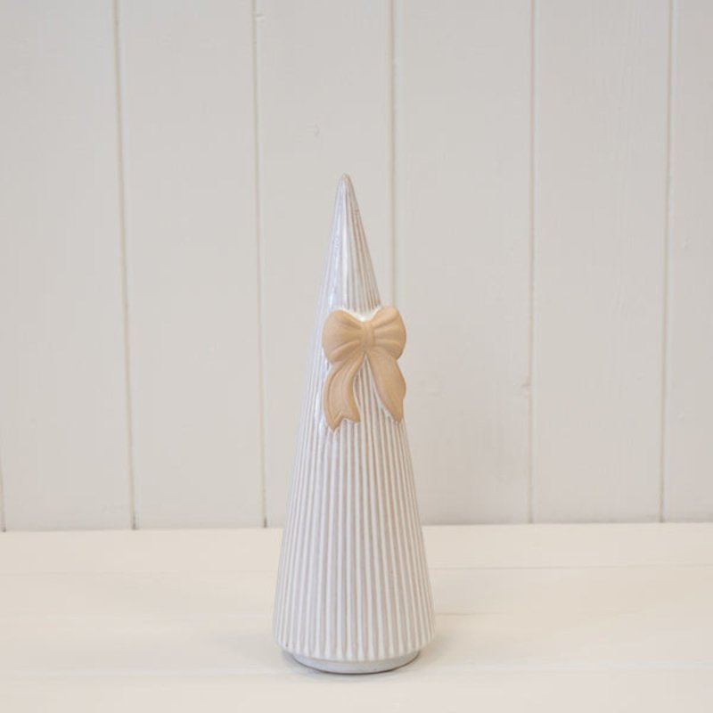 Medium Stoneglazed Striped Tree with Bow Detail - Figurines - British D'sire