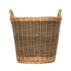 Medium Unpeeled Hessian Lined Wicker Log Basket - Log Baskets - British D'sire